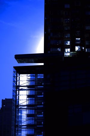 blue black building